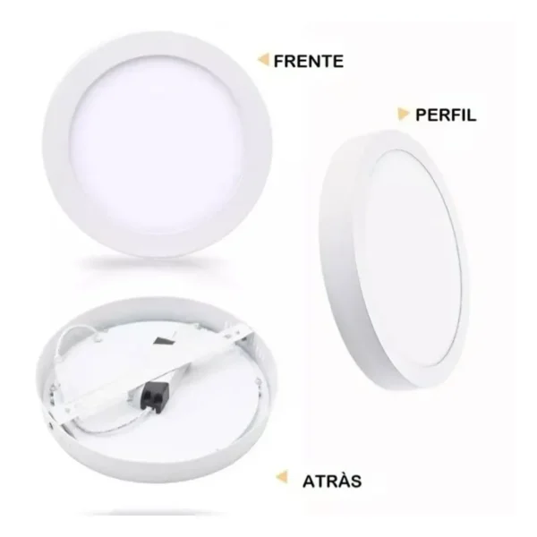 SOBRE PONER REDONDO 18W LUZ BLANCA COBRE MATE  PLRD18W-CM
