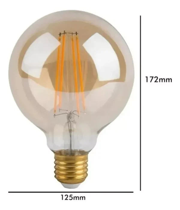 Foco Vintage Tipo Globo G95 LUZ CALIDA 8W