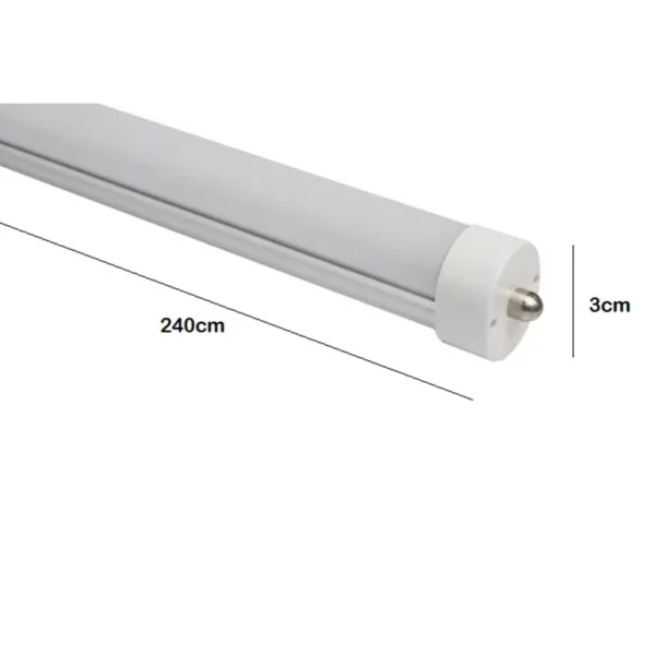 TUBO BASE ALUMINIO 240CM OPALINO LUZ BLANCA 40W  TAL40WO